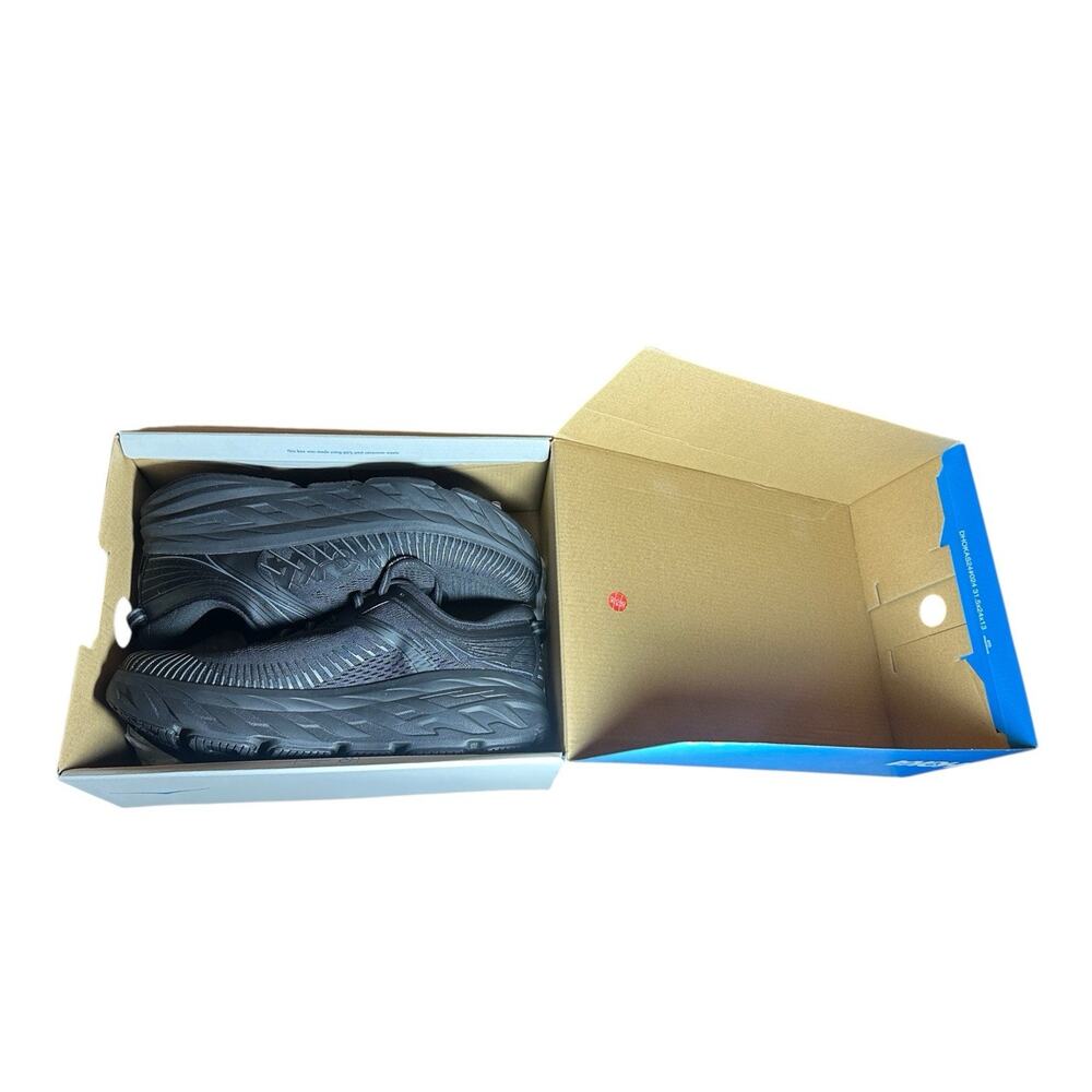 Hoka One Men's Bondi 7 Running Shoes, Black/Black, Wide Width, Size 10EE